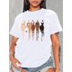 thumbnail image 1 of Camiseta informal de manga corta para mujer, con estampado de gestos de amor, cuello redondo, letras artísticas, para deporte y tiempo libre., 1 of 7