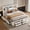 White+Solid Wood+MDF+Bedroom2, variant on HMYG Queen Size Platform Bed with Storage Headboard and 8 Drawers,Gray