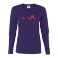 thumbnail image 3 of Dog Heartbeat | Paw Print EKG Lifeline | Veterinarian Vet Tech Dog Lover Womens Long Sleeve T-Shirt, Purple, Medium, 3 of 5