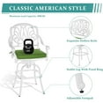 thumbnail image 5 of MEETWARM 2 Piece Outdoor Patio Swivel Bar Stools, All-Weather Cast Aluminum Bar Height Bistro Chairs, Outdoor Furniture Bar Dining Chair Set with Cushions for Garden Deck Backyard, White, 5 of 7
