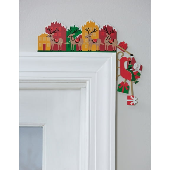 Metal Door Frame Décor, Santa