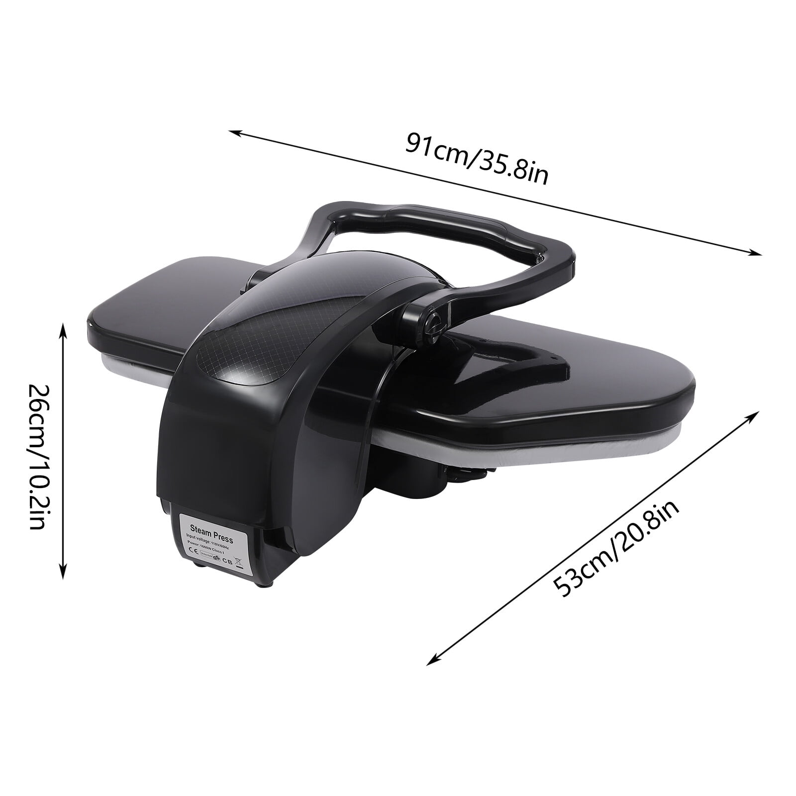 Intelligent 1600W Digital Steam Press Machine for Clothes – Large 26″ Professional Ironing Press with Touchscreen, 5 Fabric Modes, 90‑Min Continuous Steam & Safety Features