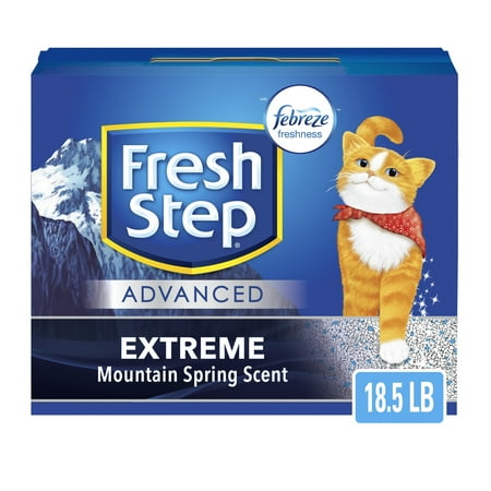 Fresh Step Advanced Extreme Clumping Cat Litter with Odor Control  Mountain Spring Scent  18.5 lb