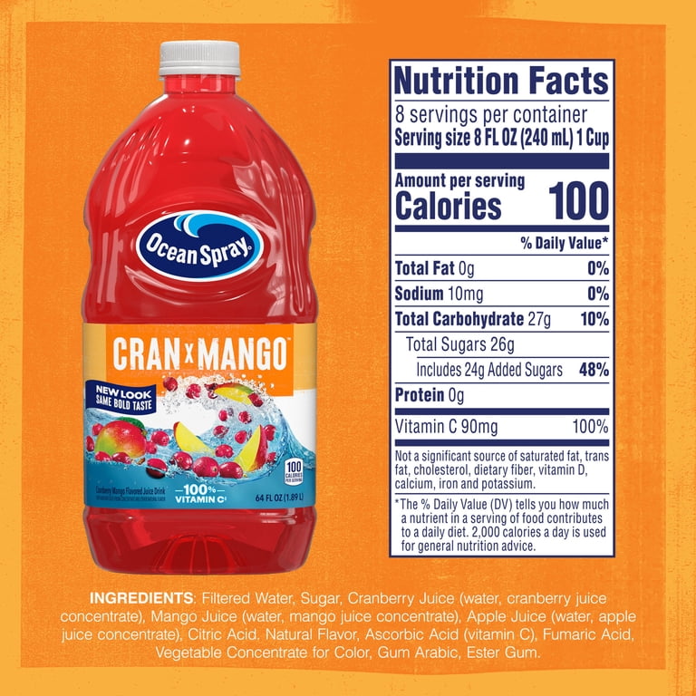 Ocean Spray Cran-Mango Juice Drink, 64 fl oz, 8 Pack photo 3