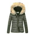 thumbnail image 4 of Women's Quilted Outerwear Jacket Women's Winter Thicken Puffer Coat Warm Jackets Parka With Hood Waterproof Green XXXL, 4 of 5