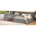 thumbnail image 6 of Newest Twin over Full Bunk Bed with Drawers, Convertible to 2 Separate Beds, Gray Wooden Bunk Bed with Storage, Space Saving 2-in-1 Bed Frame, 6 of 17