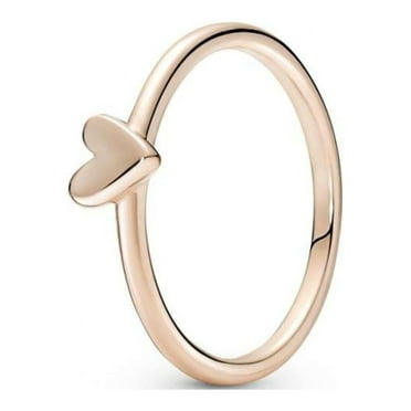 Pandora Freehand Heart Ring - Gift for Her - Stackable Rose Gold Ring for Women - 14k Rose Gold-Plated Rose - Size 7, No Gift Box