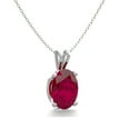 thumbnail image 2 of SuperJeweler 1 Carat Oval Shape Ruby Necklace In Sterling Silver, 18 Inches For Women, 2 of 5