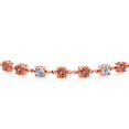 thumbnail image 2 of Gem Stone King 5.01 Ct Round Ecstasy Mystic Topaz 18K Rose Gold Plated Silver Lab Grown Diamond Tennis Bracelet for Women (Fully Adjustable up to 9 inch), 2 of 3