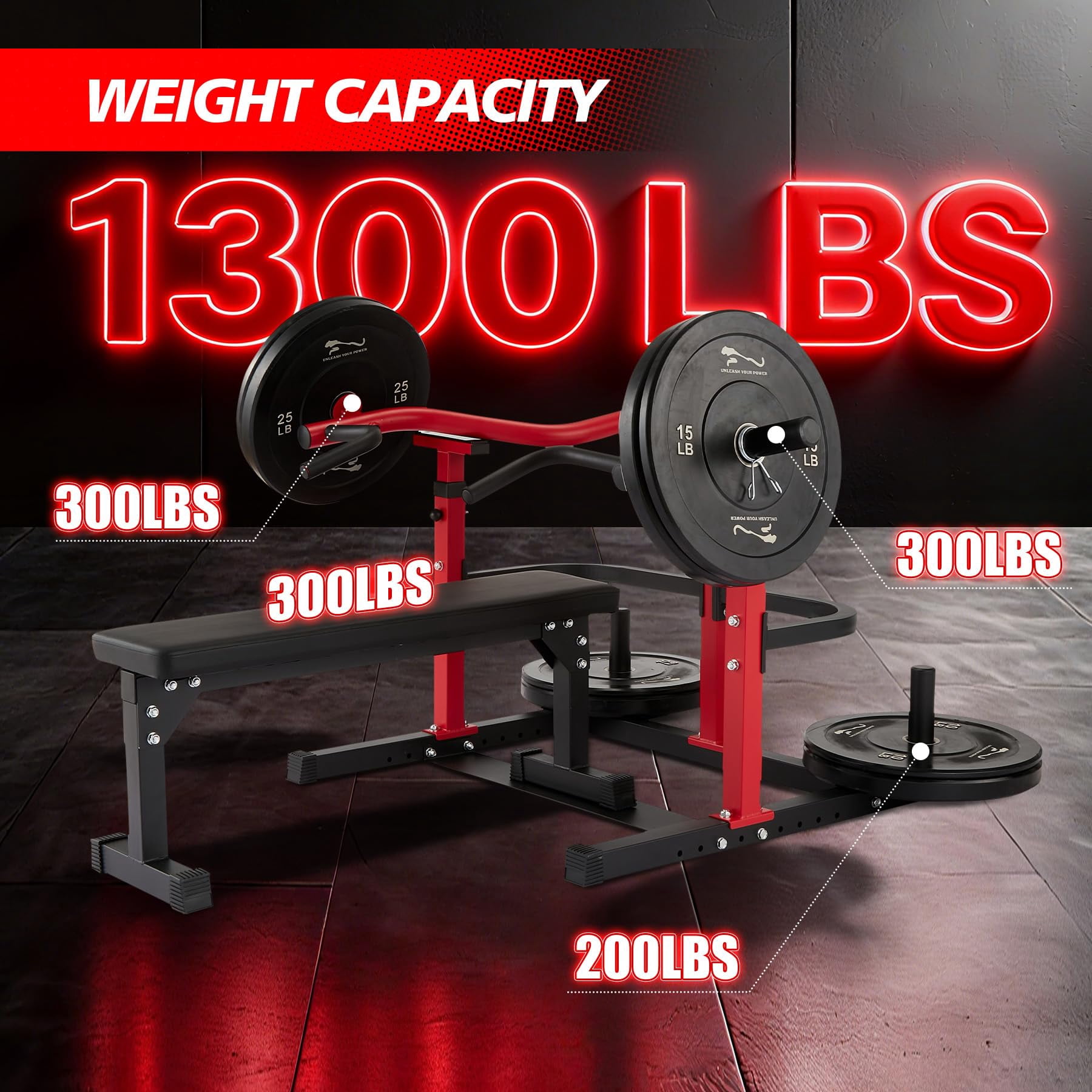 Chest Press Machine with Independent Arms & Adjustable Flat Bench, Heavy-Duty Home Gym Strength Trainer with Smooth Bearings for Chest, AB Workout