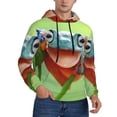 thumbnail image 2 of Pofeuu Flying Frog On Branch Print Mens Casual Hooded Collar Drawstring Hoodies Pullover Sweatshirts Casual Long Sleeve Shirts-X-Large, 2 of 7
