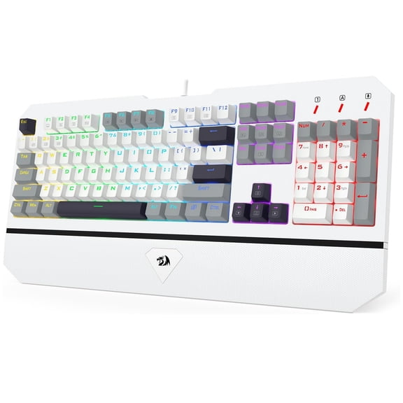 Redragon K558 Wired Mechanical Gaming Keyboard, Linear Switches, Full Size | Light Up Backlit,104 Keys Anti-Ghosting, Big Wrist Rest, Metal Frame, Durable Keycaps for Computer PC Gamers