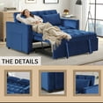thumbnail image 5 of Bonzy Home Pullout Bed Convertible Sofa Bed Versatile Velvet Sofa,55 Inch Couch Adjustable Backrest, Blue, 5 of 8