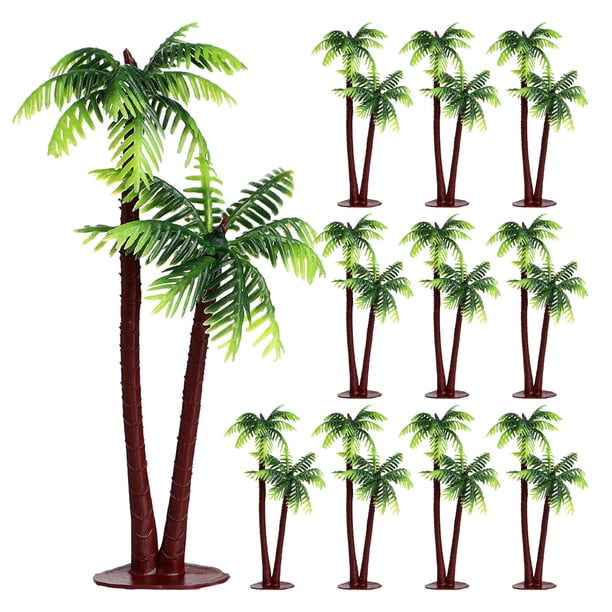 BRIGHTFUFU 15 Uds Micro paisaje cocos árbol planta en miniatura modelos de árboles Mini palmera Artificial
