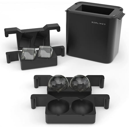 

Premium Clear Ice Ball Maker Mold And Additional Silicone Ice Mold - Whiskey Large Clear Ice Cube Maker 2 Inch - Large Whiskey Ice Maker