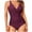 Purple, variant on Fnooota Women's One-Piece Swimsuits, V Neck Sleeveless Sexy Bathing Suits Army Green Size L