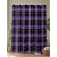 thumbnail image 4 of Shower Curtains for Bathroom-36"x72", Halloween Buffalo Checked Plaid Waterproof Bath Curtain Grommet Shower Curtain Set with Hooks, Black and Purple Washable Bath Accessories, 4 of 6