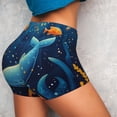 thumbnail image 4 of Logiee Whimsical Underwater Fantasy Print Women's Biker Shorts,Workout Gym Shorts,Scrunch Shorts,Tummy Control Hidden Scrunch Running Yoga Shorts-XX-Large, 4 of 8
