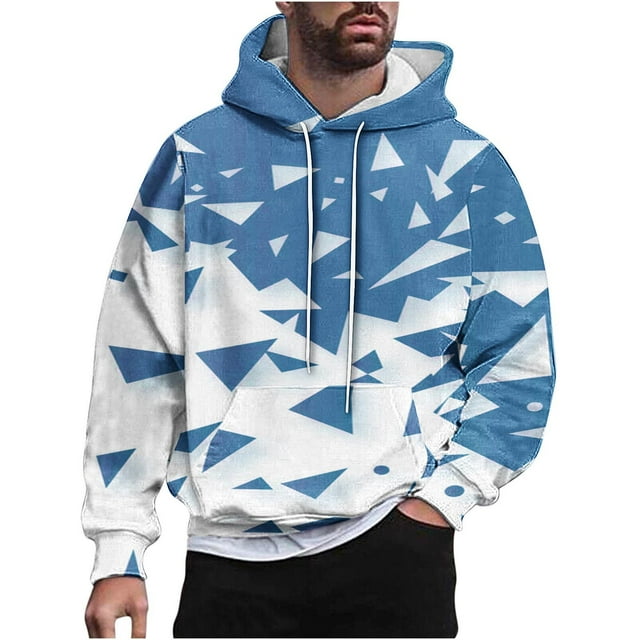 Rbaofujie Chandails Mignons pour Hommes Mode Décontractée Chandails en Molleton à Capuche Col Rond Imprimé Chandail Manches Longues Hauts Chandail en Molleton Chandail à Capuchon Lesté