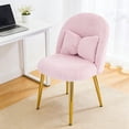 thumbnail image 4 of Ktaxon Vanity Makeup Chair Comfy Accent Chair Small Office Chair for Living Dining Room Bedroom Home Office Faux Rabbit Hair Pink, 4 of 10