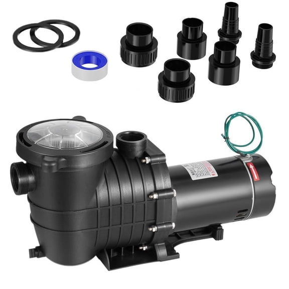 Yonopro 2HP Pool Pump,Dual Voltage 115V/230V Self-Priming Swimming Pool Pump,Energy Efficient Above Ground Pool Pump 6800GPH With 1.5", 2", and 1.25"-1.5" Connectors