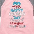 thumbnail image 3 of Cat in the Hat - Happy Fathers Day Thing 1 Thing 2 - Toddler And Youth Girls Raglan Graphic T-Shirt, 3 of 4