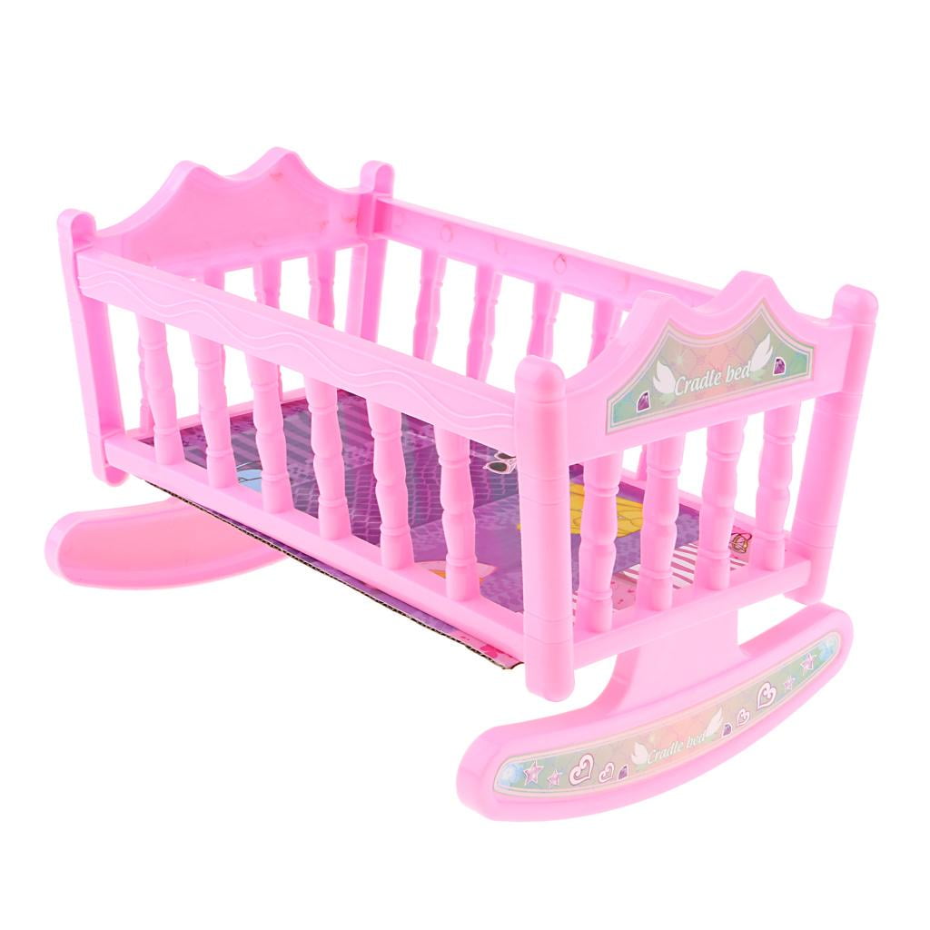 STARTIST Bedroom Accessory Baby Doll Crib Rocking Bed for 20cm Baby Doll Mini Furnitures Walmart