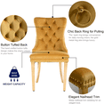 thumbnail image 3 of Upholstered High-end Dining Chairs,Tufted Side Chair with Golden Stainless Steel Plating Legs,Nailhead & Back Ring Pull Trim, Kitchen Dining Room Furniture,Tufted Dining Chairs(Gold,Set of 6), 3 of 11