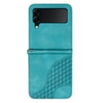 thumbnail image 4 of Allytech Slim PU Leather Case for Galaxy Z Flip 4, 3D Geometric Lattice Luxury Slim Fit Soft Shell Bumper Shockproof Cell Phone Case Cover for Samsung Galaxy Z Flip 4, Lightblue, 4 of 5