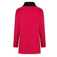 thumbnail image 4 of Hinvhai Womens Long Sleeve Blouse Cowl Neck Warm Splicing Tunic Tops with Buttons Hot Pink XXL, 4 of 5
