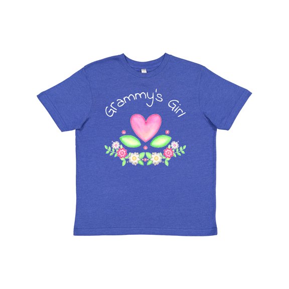 Inktastic Grammy's Girl- heart flowers Youth T-Shirt