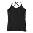 thumbnail image 4 of Women Tank Tops Backless Yoga Workout Vest Topswith Solid Print Scoop Neck Sleeveless Athletic Slim Fit Womens Camisole Tank Tops Black L, 4 of 7