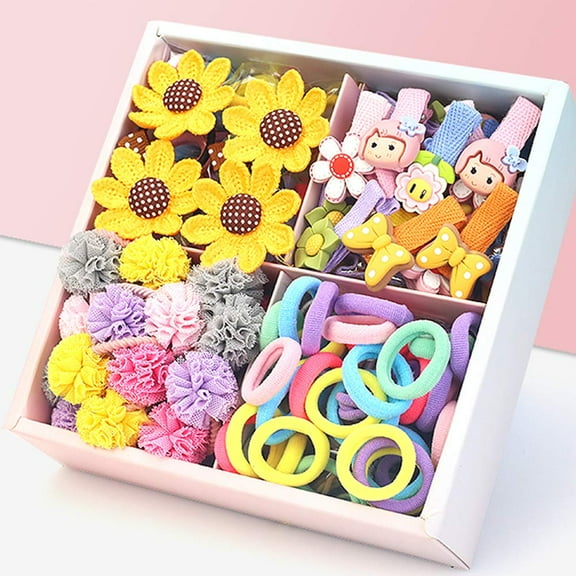 74 Pcs Baby Hair Ties and clips, Cotton Toddler Hair Ties for Girls and Kids, Multicolor Small Seamless Hair Bands Elastic Ponytail Holders