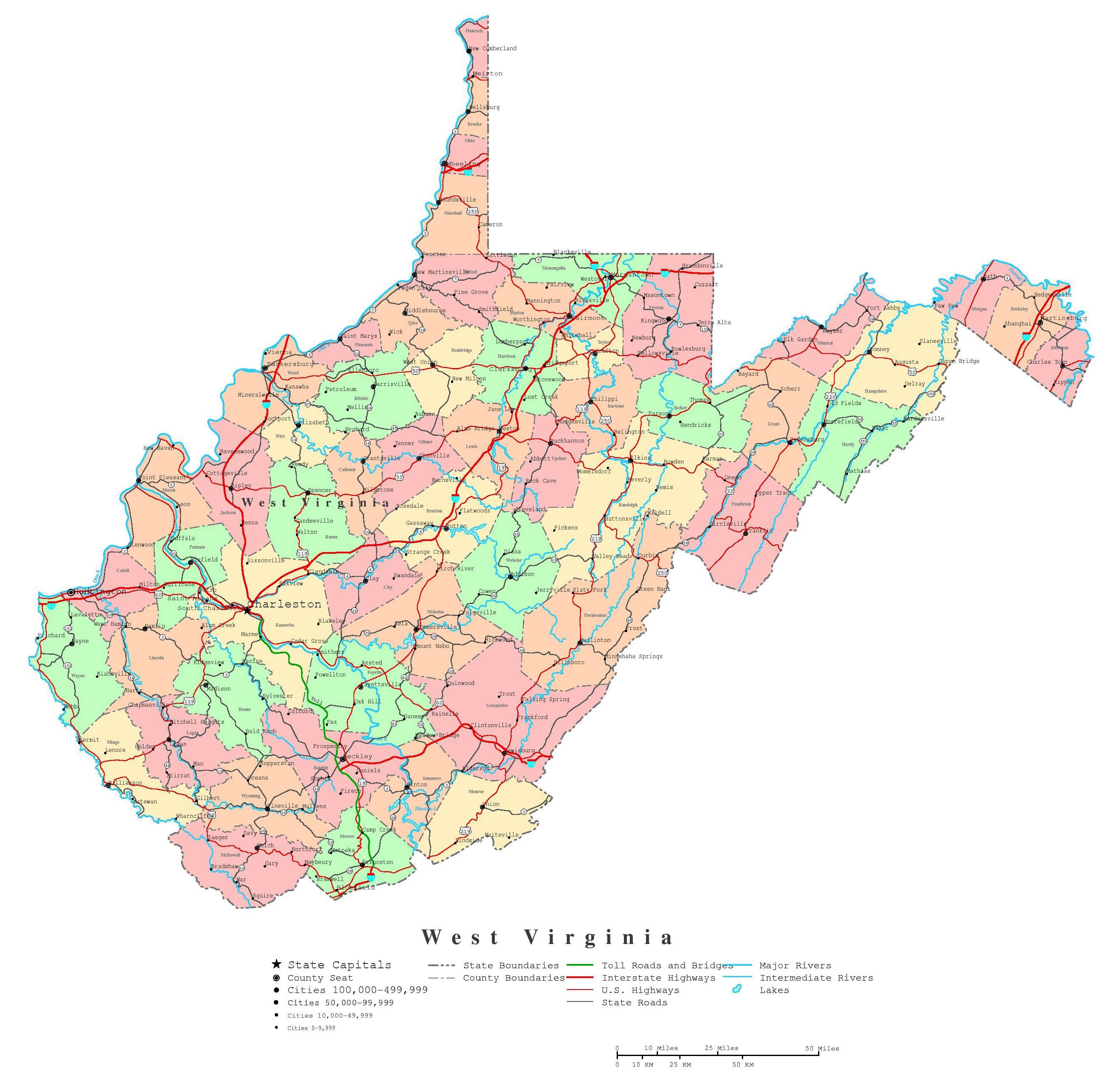 Printable Wv County Map Printable Wv County Map