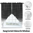 thumbnail image 3 of Black Gradient Swag Curtain Valance for Windows, Watercolor Abstract Black Gradient Water Ripples Window Treatments Short Swag Topper for Kitchen Windows Bathroom Bedroom, 36"x63", 3 of 8