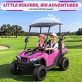 thumbnail image 5 of Wisairt 24V Kids Golf Cart, 4WD 2-Seater Electric Ride On Car for Big Kids, 4×200W Motors, Ages 3-8, Remote Control, Detachable Awning, Electric Dump Bed & Shovel, Pink, 5 of 12