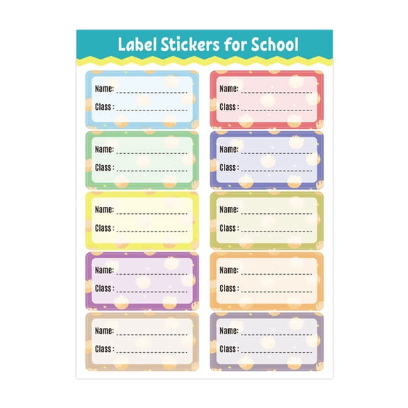 Colorful Border Name Label Stickers Waterproof Tear Counteractive School Name Tags for Students
