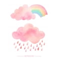 thumbnail image 2 of Watercolor Rainbow Rain Clouds Wall Decal Sticker Set Wallmonkeys Peel and Stick Decals for Girls (36 in H x 27 in W) WM502550, 2 of 4