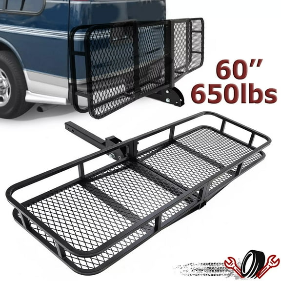 60 x 20 x 5 Folding Cargo Carrier Hitch Mount Cargo Rack Carrier For SUV Travel