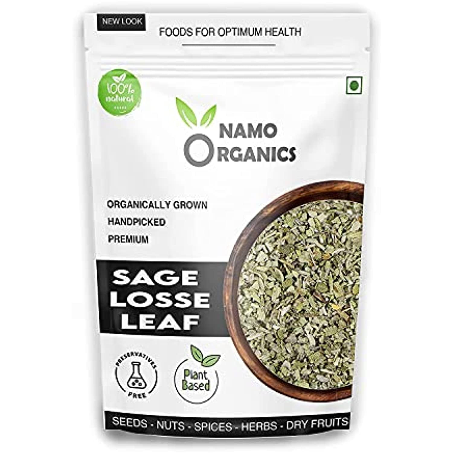 Pexal Namo Organics -Dried Sage Tea Leaves For Herbal Tea - 100 Gm - Crushed Sage Leaves Pexal Namo Organics -Dried Sage Tea Leaves For Herbal Tea - 100 Gm - Crushed Sage Leaves