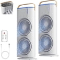 thumbnail image 1 of Ventilateurs à Pulvérisation Double Extrémité de 20,29 Fl Oz, Ventilateurs Portatifs à Brumisation Oscillant à 120°, Rechargeables à 3 Vitesses avec Télécommande, avec Contrôle de Réservoir d'Eau de Grande Capacité pour la Maison, le Bureau (2 Pcs), 1 of 9