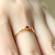 thumbnail image 3 of Lindos y delicados anillos de oro de 14 quilates con rubí para mujer, anillos delicados, anillos de piedras preciosas, joyería de boda, corazón, piedras preciosas, promesa, compromiso, amor, tamaño 5, 3 of 4