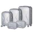 thumbnail image 2 of Hikolayae Crossroad Collection Hardside Spinner Luggage Sets in Silver, 5 Piece - TSA Lock, 2 of 8