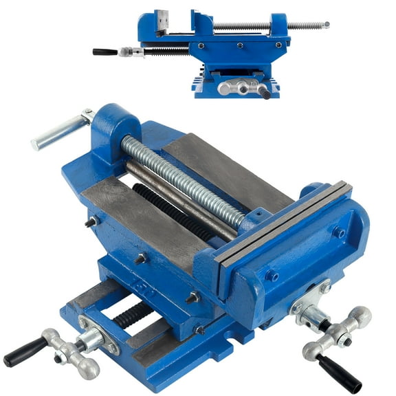 6" Cross Slide Drill Press Vise, Carbon Steel Jaws, Precision Control, XY Vise for Drill Press, for Industrial Drilling, Cabinet Making, Equipment Upkeep