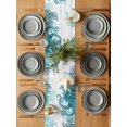 thumbnail image 6 of Summer Ocean Octopus Table Runner, Nautical Watercolor Green Sea Coral Starfish Cotton Linen Kitchen Table Decoration Washable Dining Tabletop Runners for Home Party Decor 13x90 Inches, 6 of 9