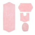 thumbnail image 2 of Home Weavers Waterford Collection 100% Cotton Non-Slip Bathroom Rug Set Machine Washable Toilet Lid Cover, U Shaped Contour, Bathroom Rug, Runner, Pink Color 4 Piece Bath Carpet set, 2 of 8