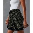 thumbnail image 3 of Pantalones cortos Onlypuff Flowy Chiffon con volantes para mujer, color negro L, 3 of 5