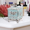 thumbnail image 2 of Household Cotton Pad Storage Box Flower Embossment Makeup Sponge Storage Box, 2 of 9