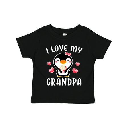 

Inktastic I Love My Grandpa with Cute Penguin and Hearts Gift Toddler Toddler Girl T-Shirt