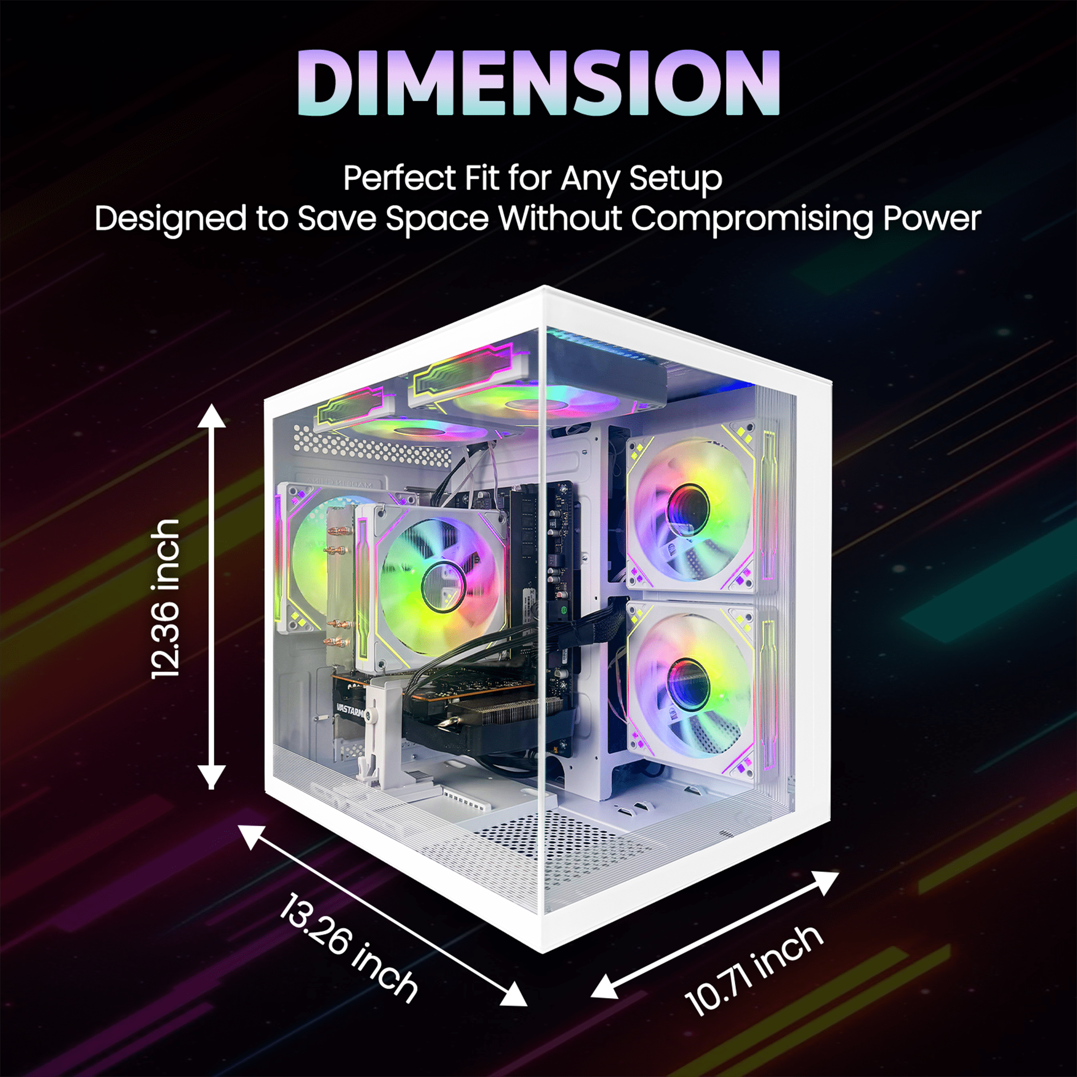 Suevery Gaming PC Desktop, AMD Ryzen 5 5500, Radeon RX 6500XT 4GB, 1TB NVMe3.0 SSD, 16GB DDR4, Wifi 6, White